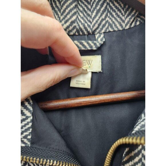 J.Crew Womens Quilted Puffer Vest 60% Down Black & White Herringbone Pattern S - Picture 4 of 9